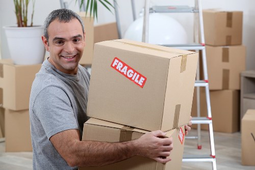 Moving van team preparing items safely in Tottenham Green