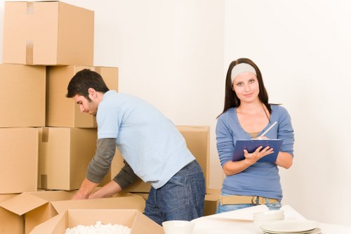 Furniture and boxes prepared for a Tottenham Green man and van move