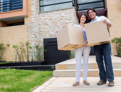 Boxes and household items prepared for a local removal